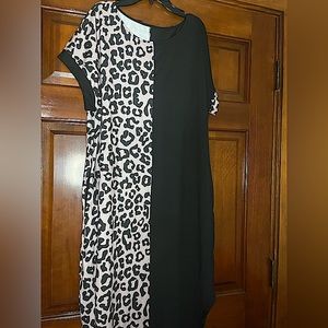 Black/ Tan Cheetah Print Dress Large